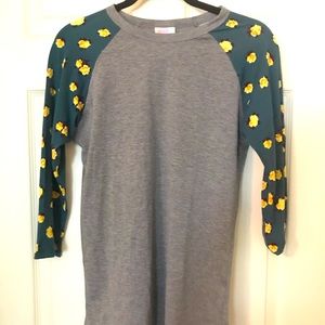 Lularoe teal with rose sleeves randy